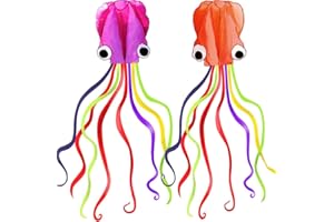 Hengda Kite Software Octopus Flyer Kite with Long Colorful Tail for Kids,Long,Large,for Kids and Adults,Easy to Fly