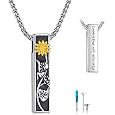 StoryMidir Cremation Jewelry for Ashes S925 Sterling Silver Sunflower Urn Necklace Memorial Ashes Keepsake Necklace