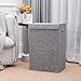 HOSROOME Laundry Hamper with Foldable Lid, Modern Rectangular Grey 16