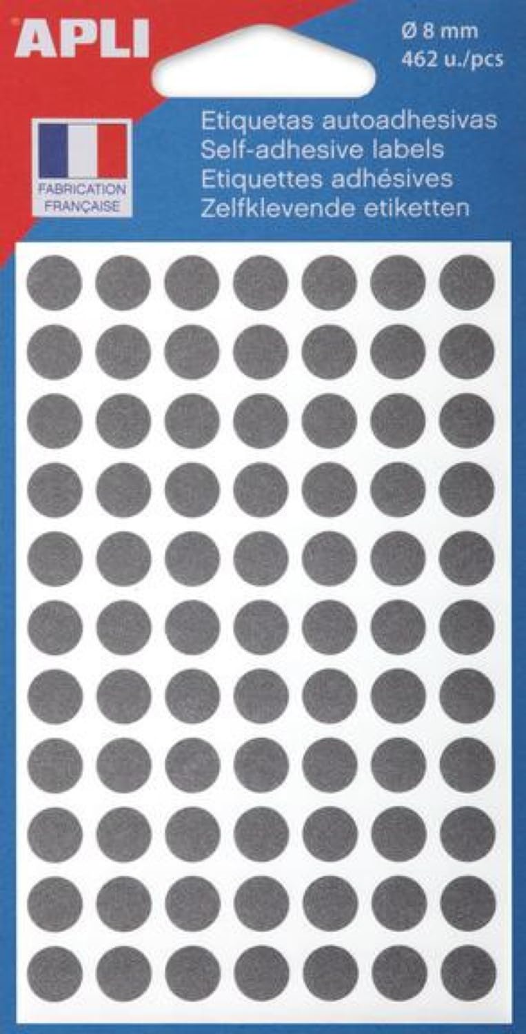 APLI 102219 Pack of 462 Grey Dots Diameter 8 mm