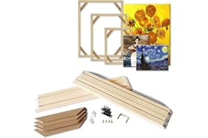 ASENART DIY Solid Wood Canvas Frame Kit 12 x18 Inch for Oil Painting Wall Art Customized Wooden Art Frames for Paintings Canvases Easy to Build Canvas Stretching System Framed Picture Accessories