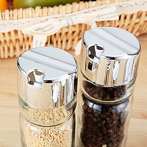 Olive Oil and Vinegar Bottle Set of 5- Glass Cruet Set Includes Small Salt/Pepper Shakers with Stainless Steel Rack , Olive Oil Dispenser Carafe Decanter for Restaurants,Kitchen - Thumbnail 4