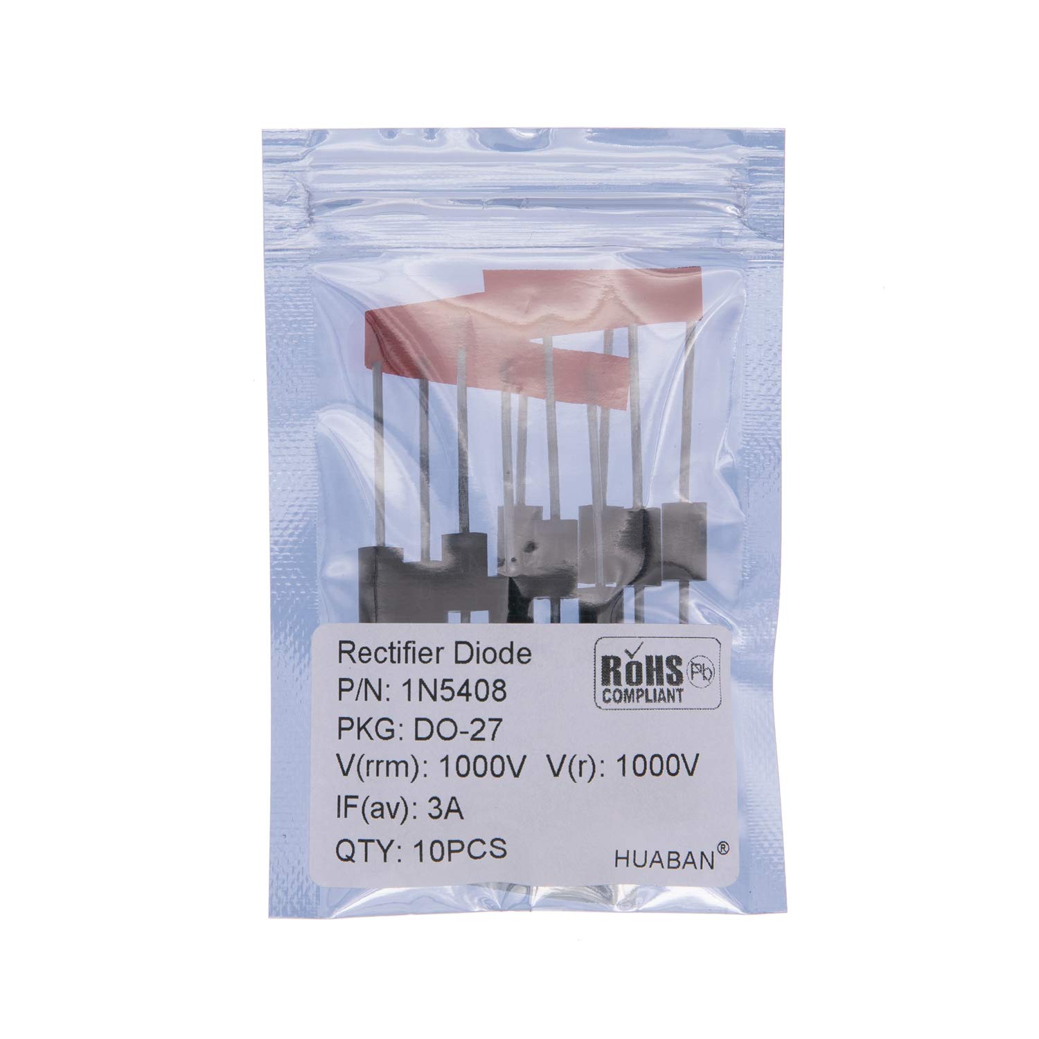 HUABAN 10PCS 1N5408 Rectifier Diode 3A 1000V DO-201AD (DO-27) Axial 5408 3 Amp 1000 Volt