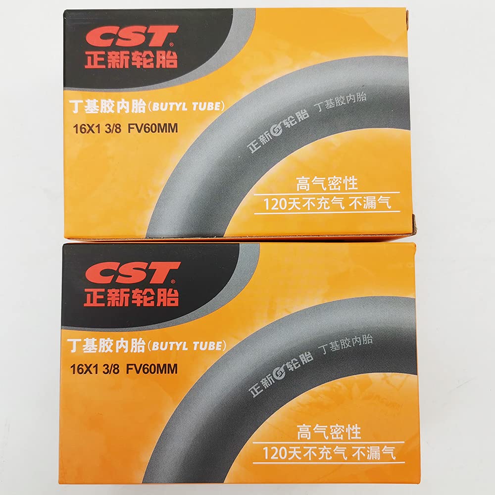 ACEOFFIX 2Pcs CST Inner Tyres Tubes 349 16'' 1 3/8 for Brompton Bike 100g Presta 349 FV 60mm