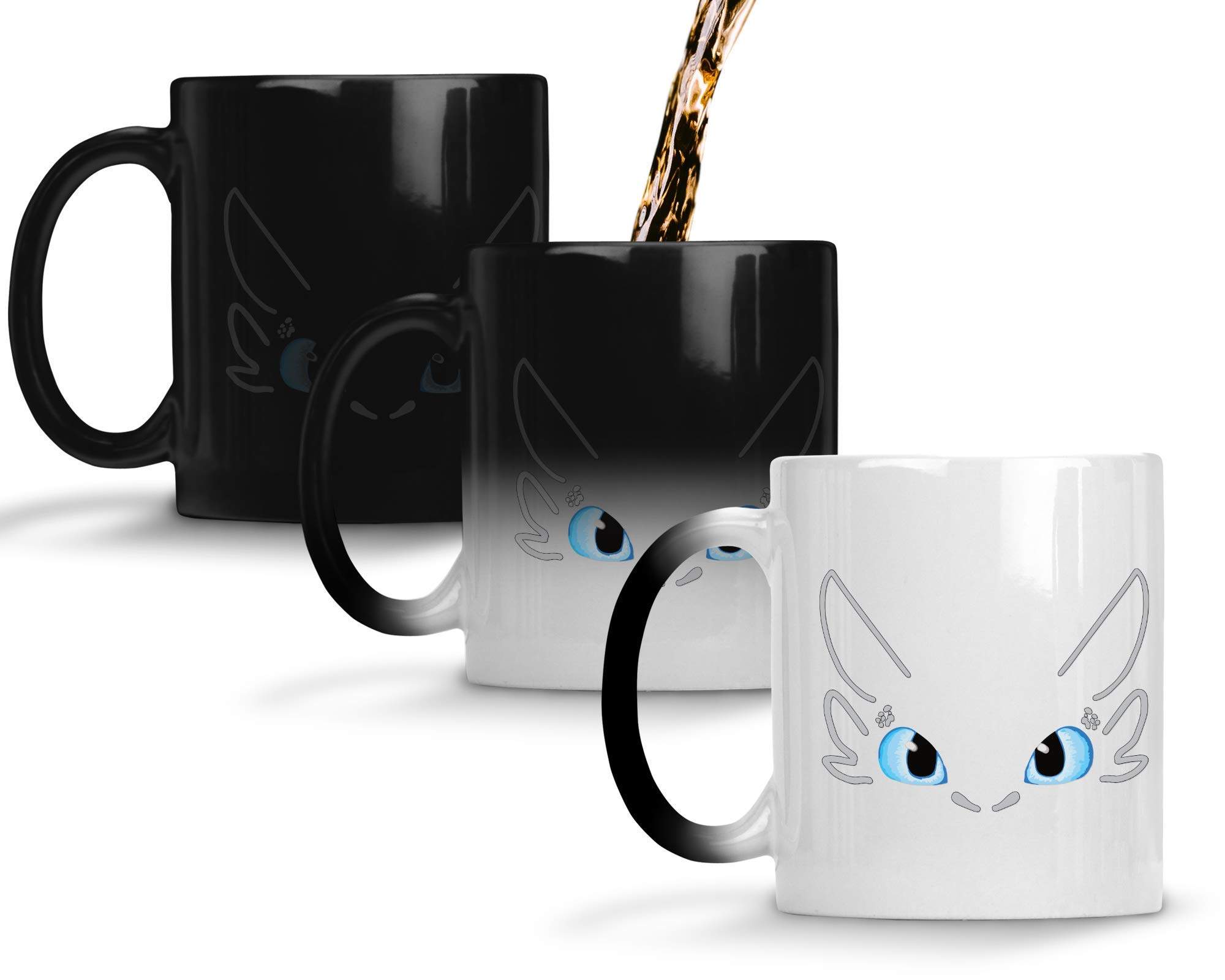 Green Eyed Blue Eyed Dragon Kids/Child's Printed Ceramic Mug Coffee Cup (Blue Eyed Dragon Prime)