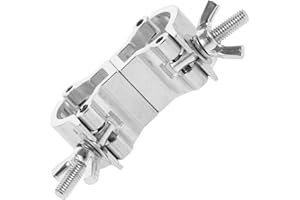 HANABASS Aluminum Alloy Double Lighting Clamp 18-21mm Cross Clamp Pole Bracket Silver for Stage Truss and Dj Moving Head Ligh