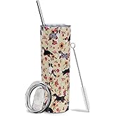 Baiheyi Border Collie Tumbler Stainless Steel - Dog Lovers Gifts for Women - Dog Travel Coffee Mugs for Hot and Cold Drinks - With Straw and Lid 20 OZ