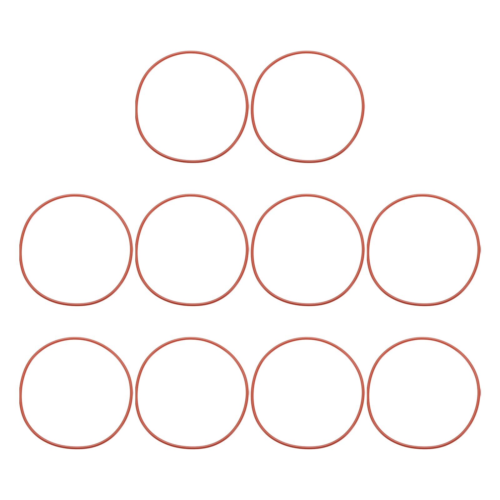 PATIKIL Silicone O-Ring 125mm OD 119mm ID 3mm Width, 10Pcs Metric VMQ Sealing Gasket Replacement for Plumbing Compressor Valves Repair, Red