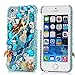 iPhone 5 Case,iPhone 5S Case,iPhone SE Case, Mavis's Diary 3D Handmade Luxury Colorful Bling Crystal Rhinestone Diamond Starfish and Shell Design Hard Cover Clear Case with Soft Clean Cloth (Mermaid)