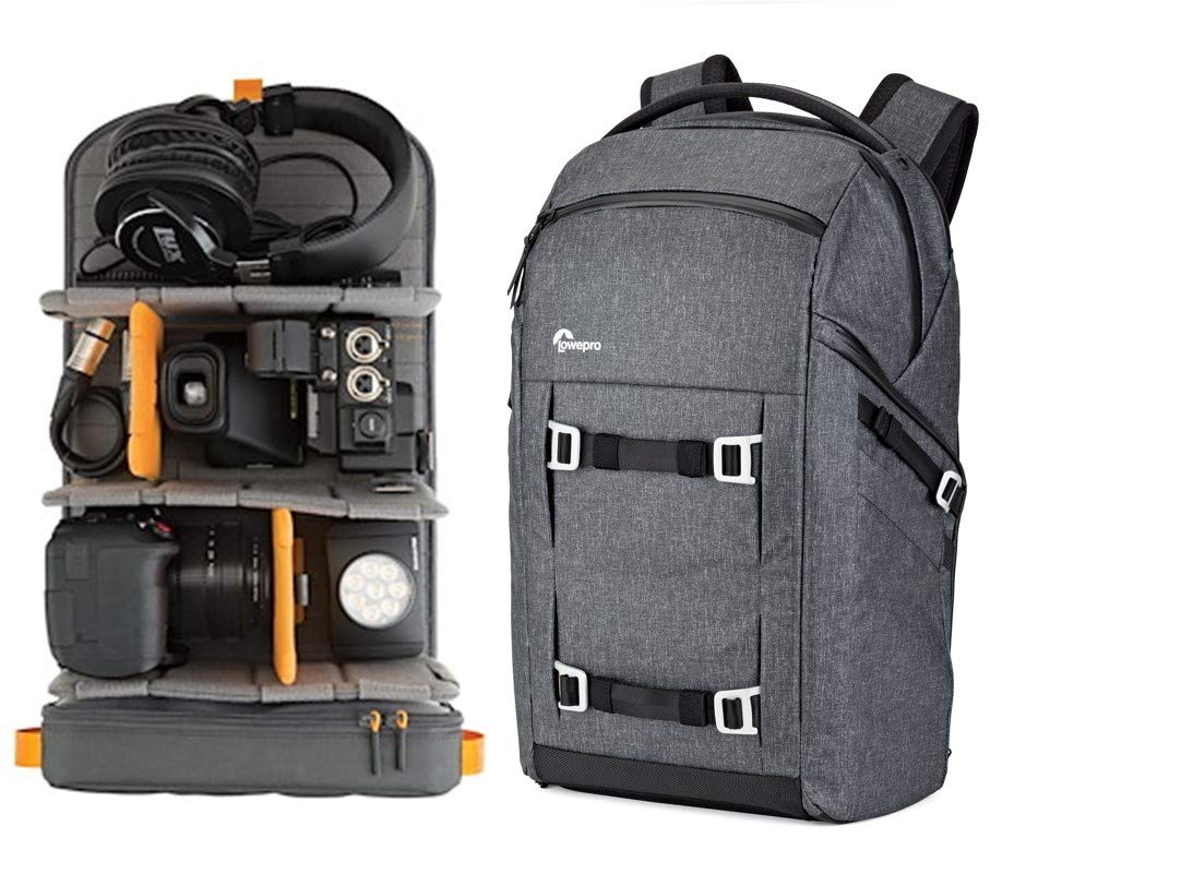 Lowepro FreeLine Camera Backpack 350 AW, Heather Grey, Versatile Daypack Designed for Travel, Photographers and Videographers, for DSLR, Mirrorless, Laptops, Bridge, CSC, Lenses and Travel Gear