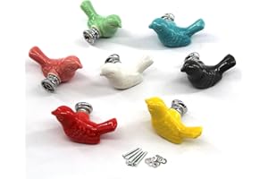 Zerniple Mix Color Ceramic Handle Pull Door knobs Cabinet Handles for Children's Room (7 Pieces)
