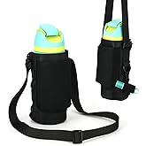 Water Bottle Carrier Bag Compatible with Owala FreeSip Water Bottle, Universal Bottle Holder Carrier Sling Sleeve with Adjustable Strap & Chapsticks Holder, Fit for A Variety of Owala Bottle, 24-40 oz
