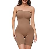 ciksob Strapless Shapewear Bodysuit for Women Under Dress Tummy Control Butt Lifter Full Body Shaper