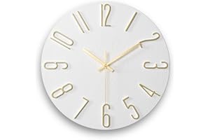 fapugh Wall Clock, Silent Clock, Wall Clocks Battery Operated， 12 inch Modern Wall Clock, Suitable for Offices, Living Rooms, Kitchens, Homes, Schools (White)
