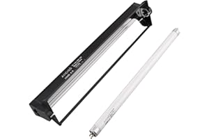 Aiicioo T5 UVB Lighting Combo Kit 8W - Reptile Light Fixture and T5 5.0 UVB Light Bulb for Bearded Dragon Leopard Gecko (12Inch 8W)