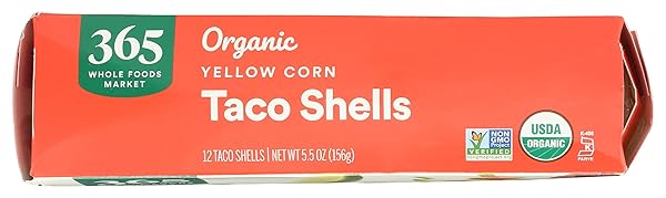 365 BY WHOLE FOODS MARKET, ORGANIC YELLOW TACO SHELLS, 5.5 OUNCE