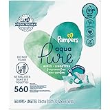 Pampers Aqua Pure Sensitive Baby Wipes 10X Pop-Top 560 Count