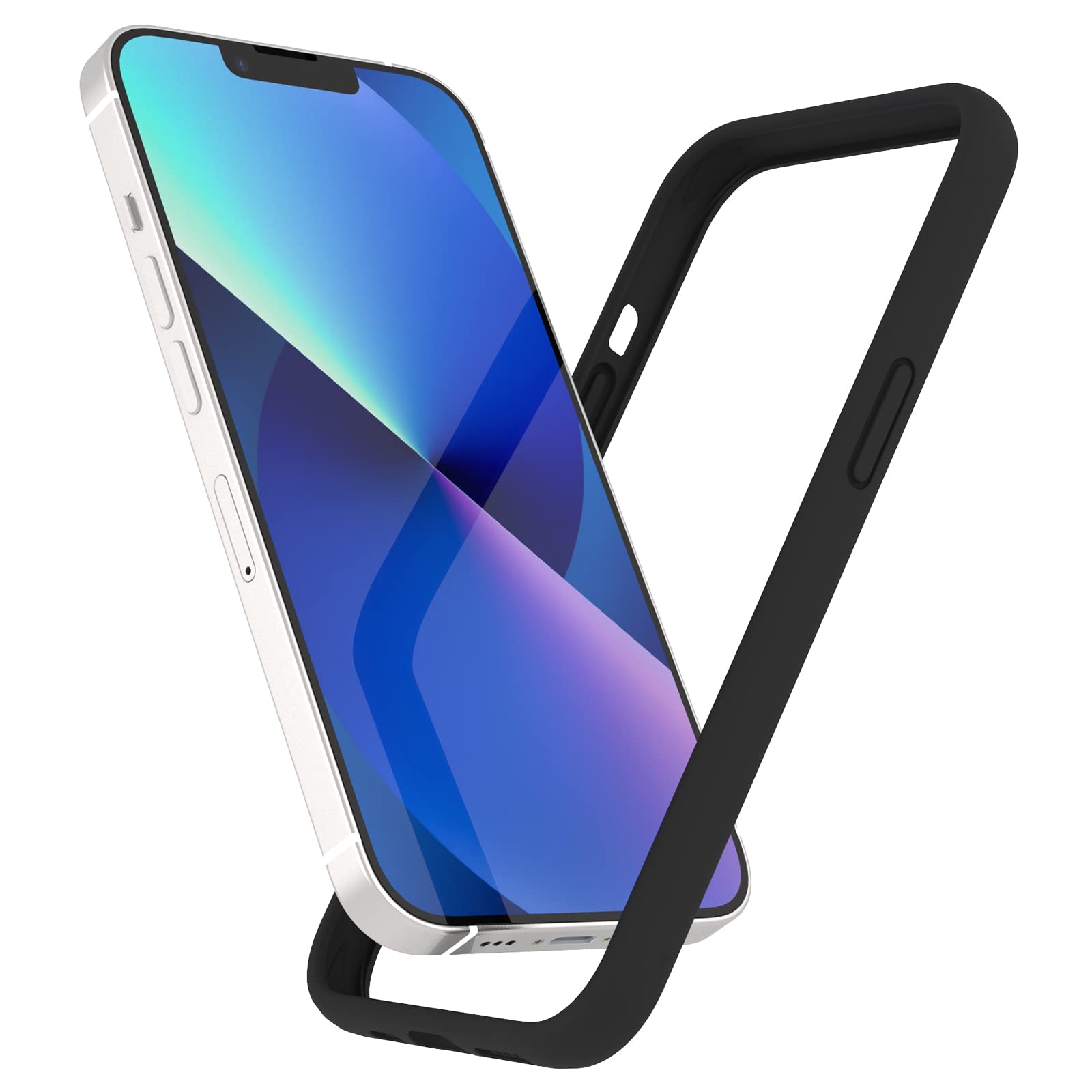 Photo 1 of K TOMOTO Compatible with iPhone 13 Mini Bumper Case (5.4 Inch), Liquid Silicone Protective Frame [Raised Edge & Drop Protection] Silky and Soft Touch, Black