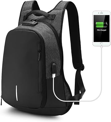 Amazon 多機能盗難防止リュックサック ノートパソコンリュック Usbポート付き 収納バックパック パスワードロック大容量 通学用 通勤用 14インチパソコンにも対応 ブラック Tuguan タウンリュック ビジネスリュック