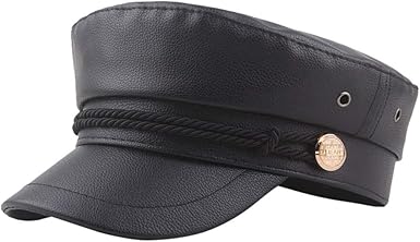 faux leather cap womens