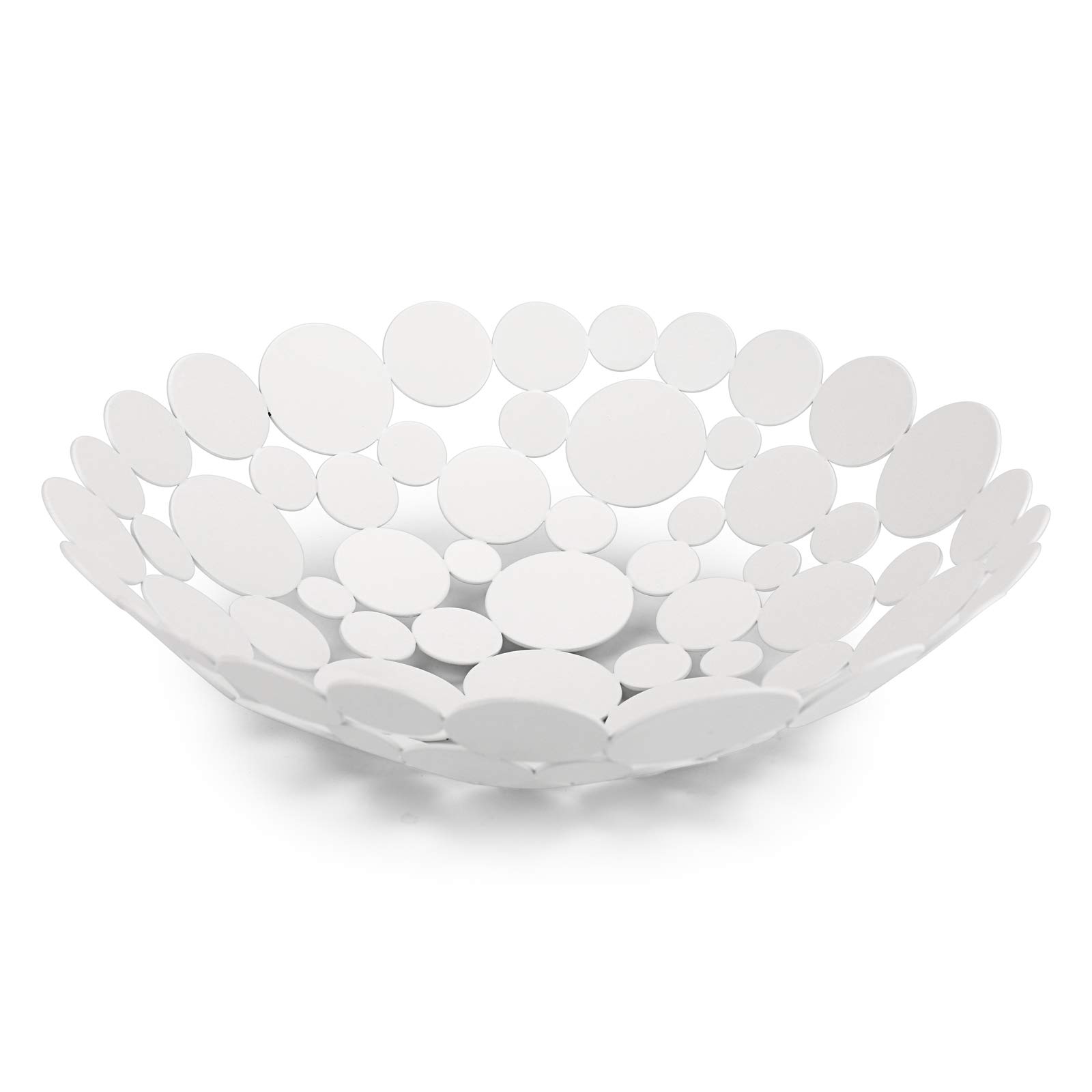 Sumnacon Modern Metal Fruit Basket Fruit Bowl for Kitchen Dining Table Decorative Bread Vegetable Storage Stand Holder White