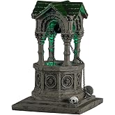 Lemax Gothic Well Lighted Table Accent, Battery-Operated, #14828, Plastic | Eerie Green Glow from a Skull-Carved Well | 3.46 x 2.36 x 2.36 In, 3 AA Batteries | Spooky Town Display