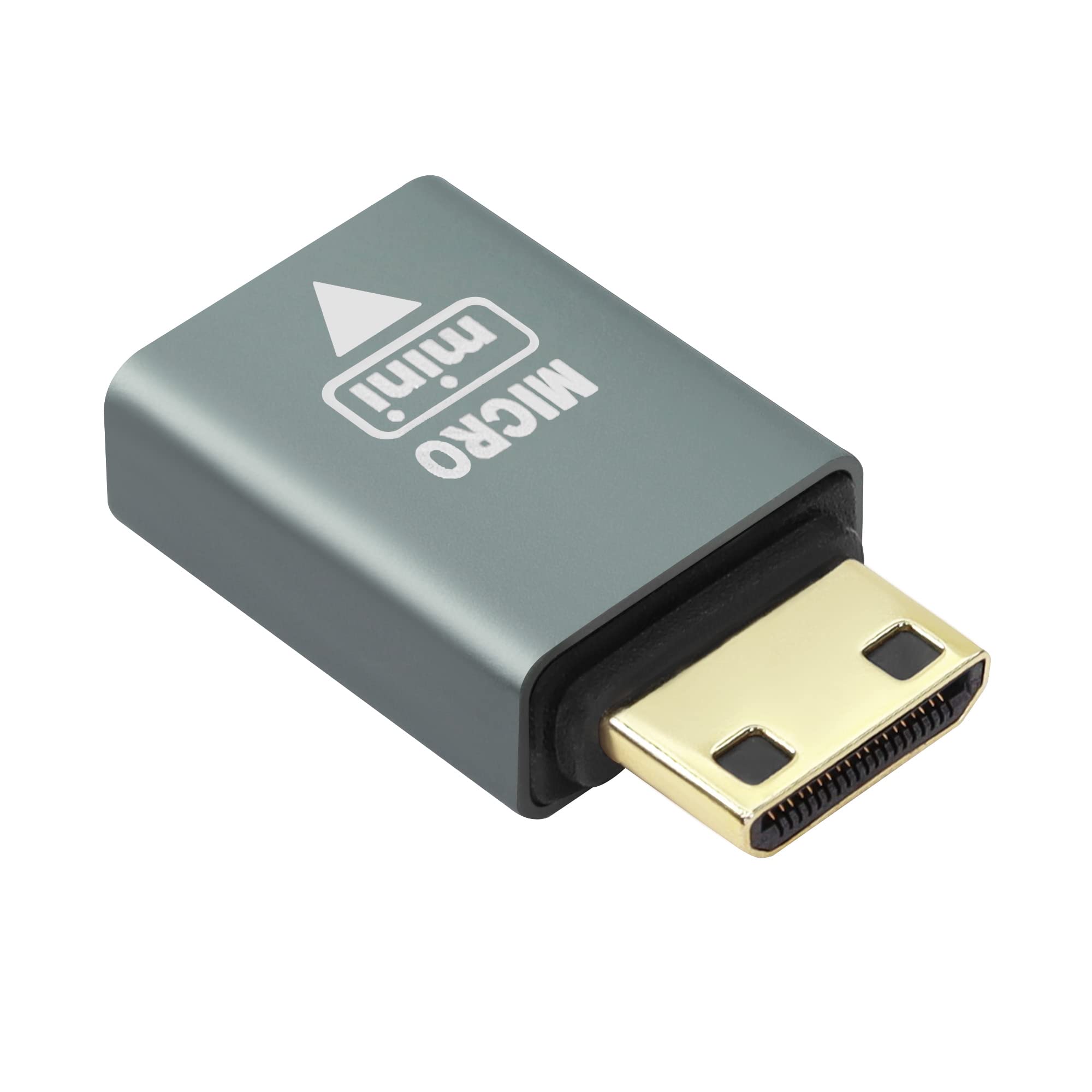 QIANRENON HDMI Mini Extender Adapter, Micro HDMI Female to Mini HDMI Male Gold-Plated Converter, Mini HDMI Male to Micro HDMI Female Adapter 4K 3D @ 60Hz