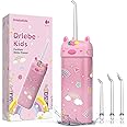 DrlebeKids Water Flosser for Kids Pick Teeth Cleaner, Kids Flosser Cordless for Braces & Teeth Cleaning, Portable Waterproof Oral Irrigator with 3 Flossing Modes for Aged 5+ Children