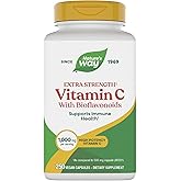Nature's Way Extra Strength(1) Vitamin C with Bioflavonoids, Supports Immune Health*, Promotes Collagen Production for Healthy Skin*, 1,000 mg per Capsule, 250 Vegan Capsules (Packaging May Vary)