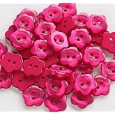 GANSSIA 1/2 inch (12.5mm) Flower Shape Buttons for Sewing Shirts Hotpink Resin Buttons for DIY Crafts Projects Scrapbooking Pack of 150 pcs