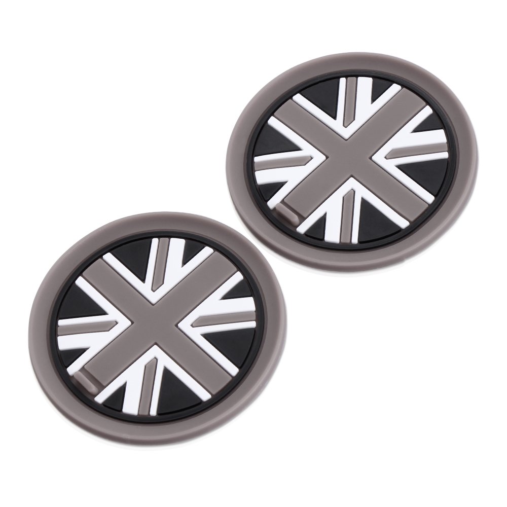 73mm Black Union Jack UK Flag Style Soft Silicone Cup Holder Coasterspour For MINI Cooper R55 R56 R57 R58 R59 Front Cup Holders