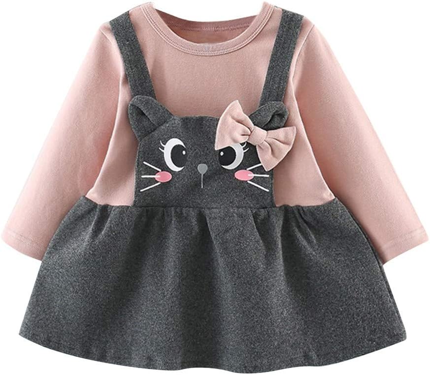 Robe Bebe Toddler Kids Bebe Fille Manches Longues Robe De Princesse Bow Party Impression Chat De Dessin Anime 3 6 Mois Rose Bebe Fille 0 24m Bebe Puericulture Ram Mount Co Uk