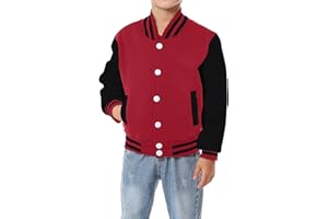 Mowbeat Kid's Baseball Jacket Boy's Varsity Style School Jackets Top for Girl Outerwear Jackets Sports Track Jackets Coat