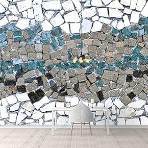 Wall Mural Realistic Rock Colorful Bricks Removable Self-Adhesive Large Wallpaper - 66x96 inches