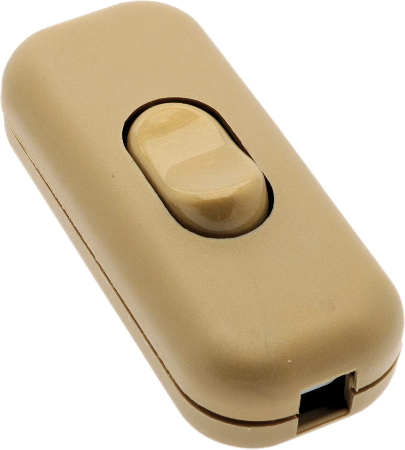 Quality 6Amp Inline Switch in Gold for Small Appliance or Lamp Accepts