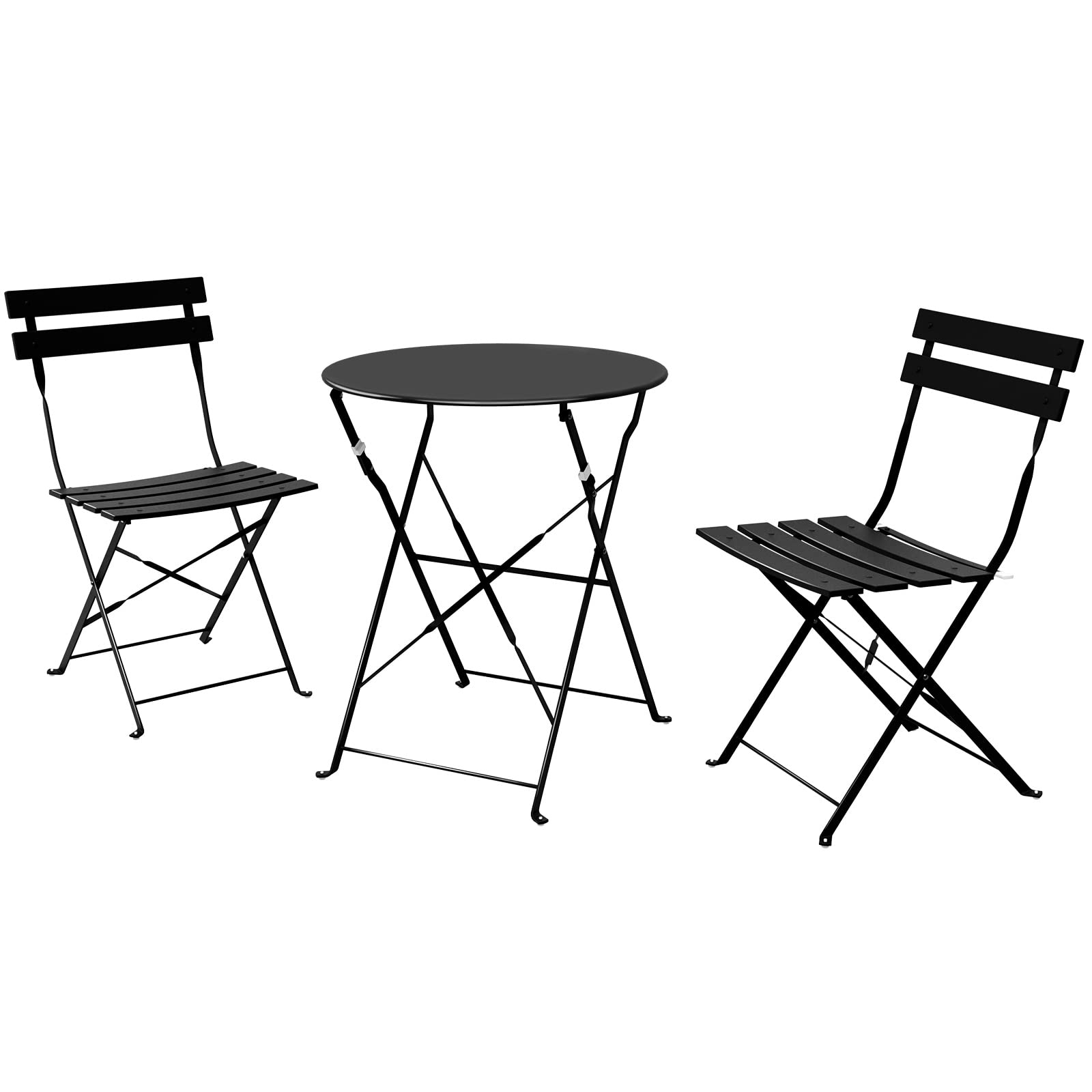 Grand patio Bistro Set 3 Pieces, Garden Furniture Set, Folding 2 Chairs and 1 Table, Weather-Resistant, Patio Table Chairs for Balcony,Yard, Garden (Black)