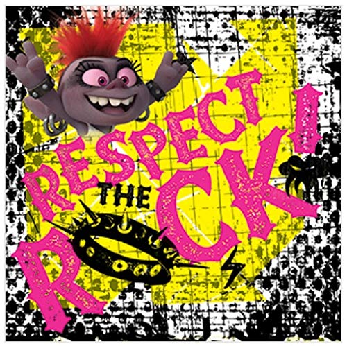 Trolls World Tour WDC101340 (Respect Rock) Bedruckte Leinwand, 40 x 40 cm, Mehrfarbig, 40 x 40 x 3,8 cm