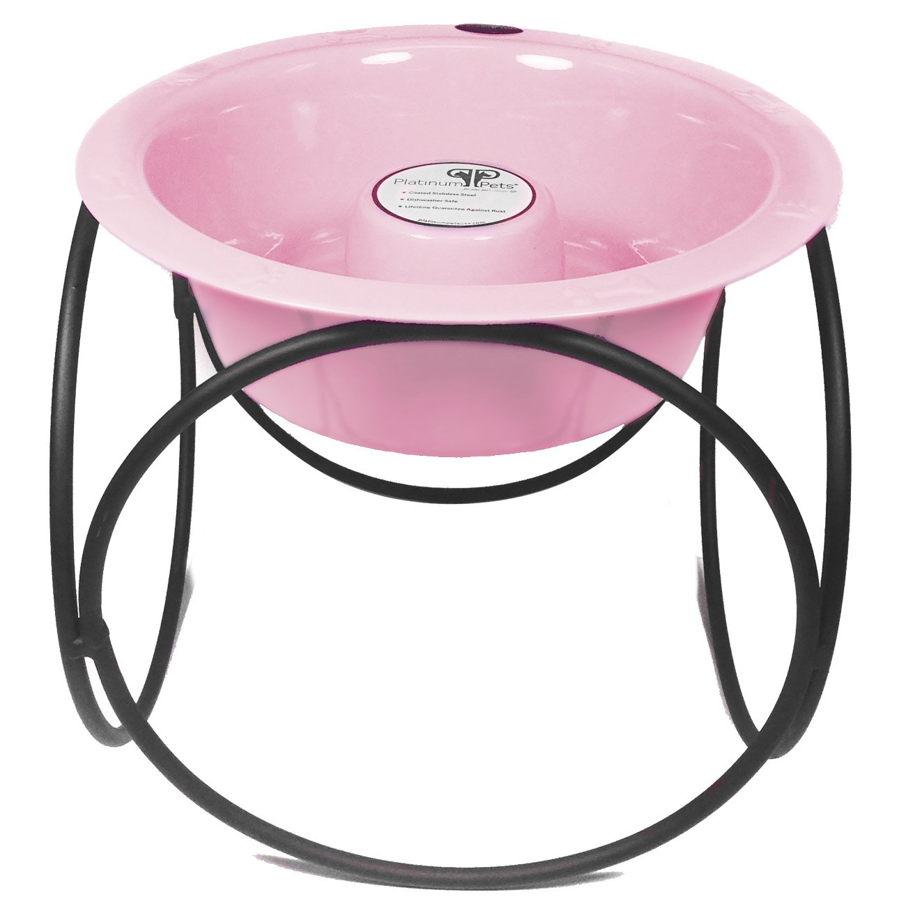 Platinum Pets Slow Eating Single Olympic Diner Feeder with Stainless Steel Dog Bowl, Cotton Candy Pink