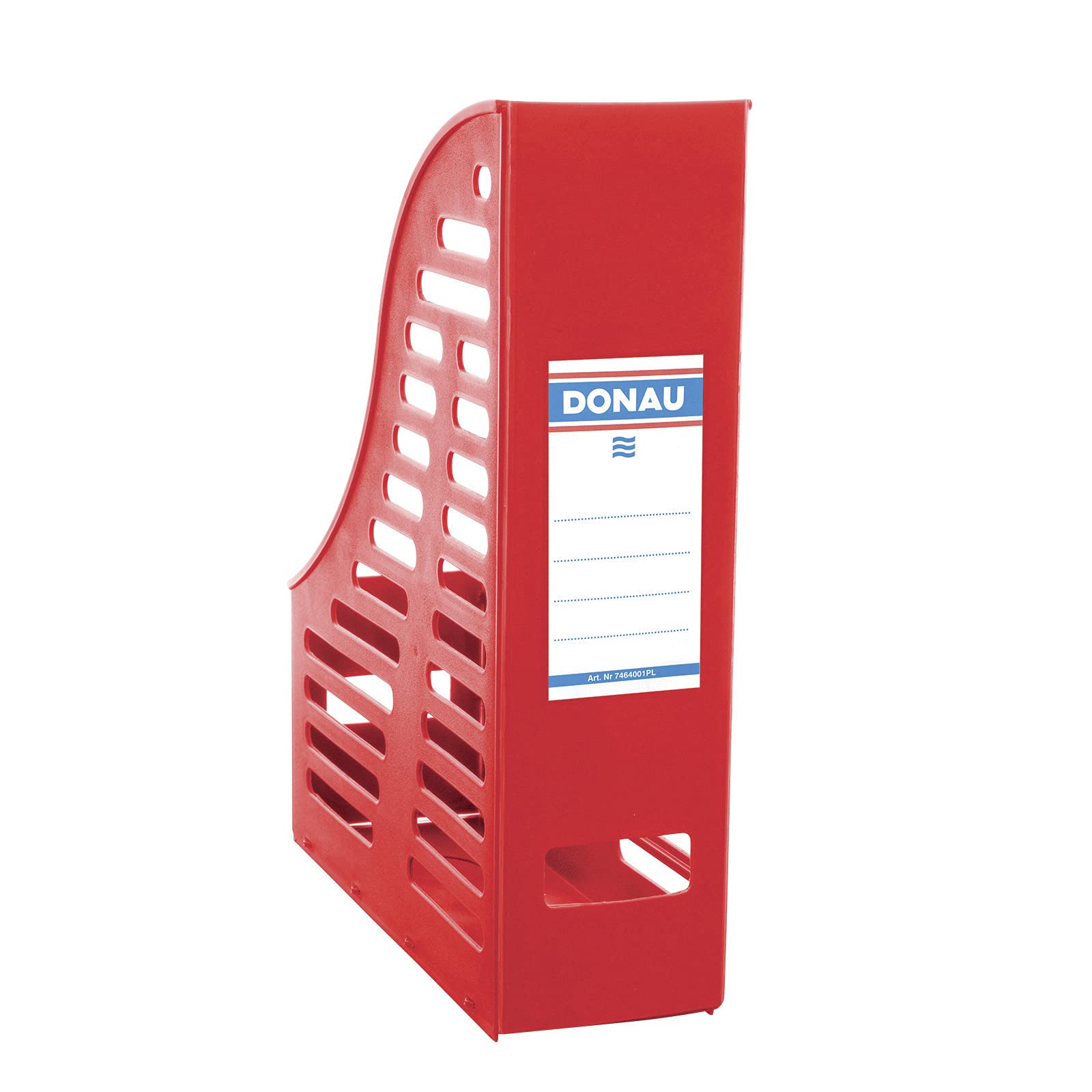 Mesh Magazine File Rack DONAU PP A4 Foldable Red/Document Archiving/Type-A4/85 / Kind-Mesh/Material-PP/Label-Single-Sided/Colour-Red/Format-A4 / Weight (g/m2)-N.a. / Width (mm)-85