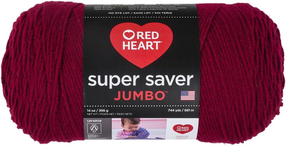 RED HEART Super Saver Jumbo Yarn, Burgundy Amazon.ca Home & Kitchen