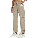 MoFiz Women's Plus Size Cargo Pants Casual Hiking Pants Lightweight Quick Dry Summer Pants for Women