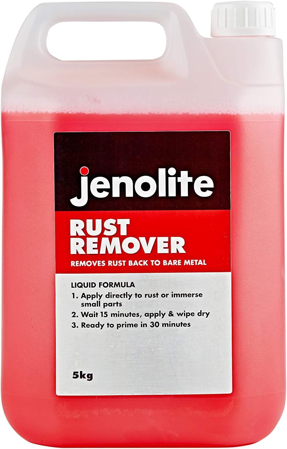 JENOLITE Rust Remover Original Liquid | 5L | Rust Remover For Metal | Fast Acting | Removes Rust Back To Bare Metal | Rust Treatment For Car bodywork, Bikes, Tools, Machinery, BBQs