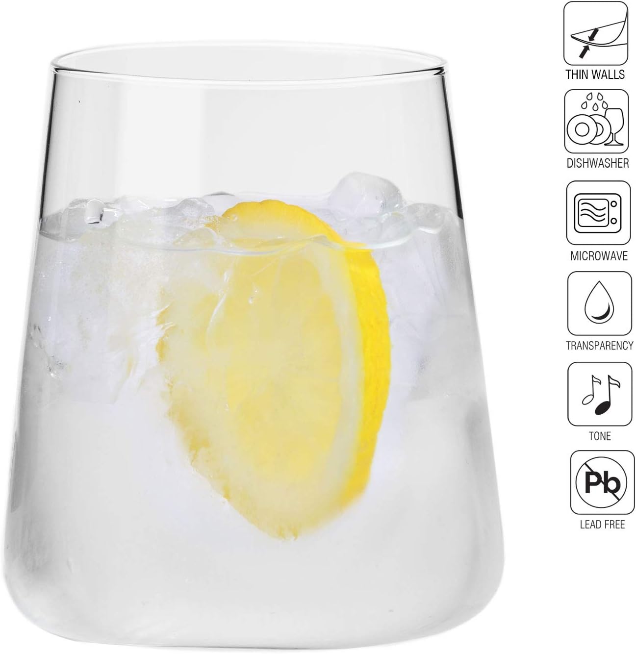 Krosno Water Juice Gin Tumbler Drinking Glasses, Transparent, 6 Count (Pack of 1) - Image 4