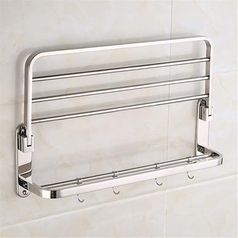 Life accessories Estante de baño con riel de toalla de acero inoxidable