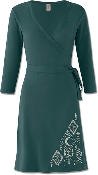 dark teal wrap dress