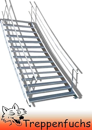 Inklusive Zubehör Robuste Außentreppe 2 Stufen Stahltreppe mit