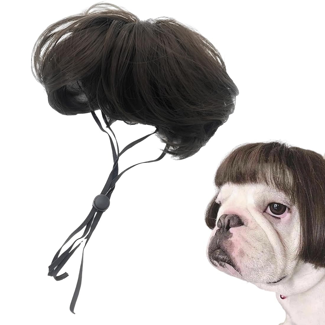 XUKZIMA 1 Pcs Pet Wig, Dog Cat Cosplay Wigs for Small Medium Large Dogs, Halloween, Christmas Parties Festivals