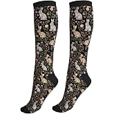 Figtihw Tie Dye Compression Socks Knee High Support Socks For Women Men Running Athletic Hiking
