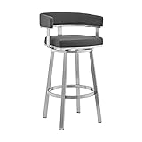 Armen Living Lorin Modern 26" Seat Height Gray Faux