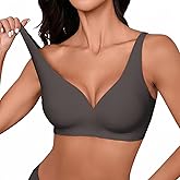 LedyMajesty Bras for Women No Underwire Wireless Seamless Deep V Push Up Bra Supportive Full Coverage Everyday Bras
